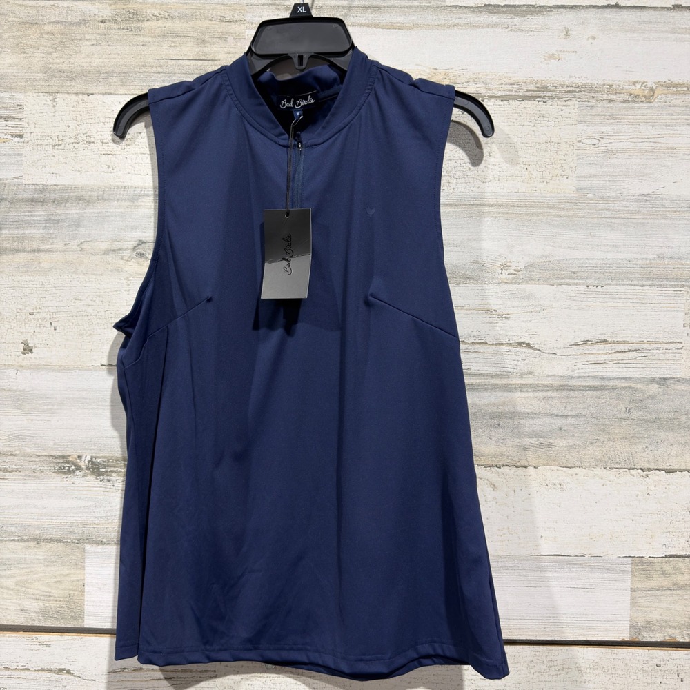 Bad Birdie Blade SL Polo Women XL Dark Navy Sleeveless Golfcore NWT